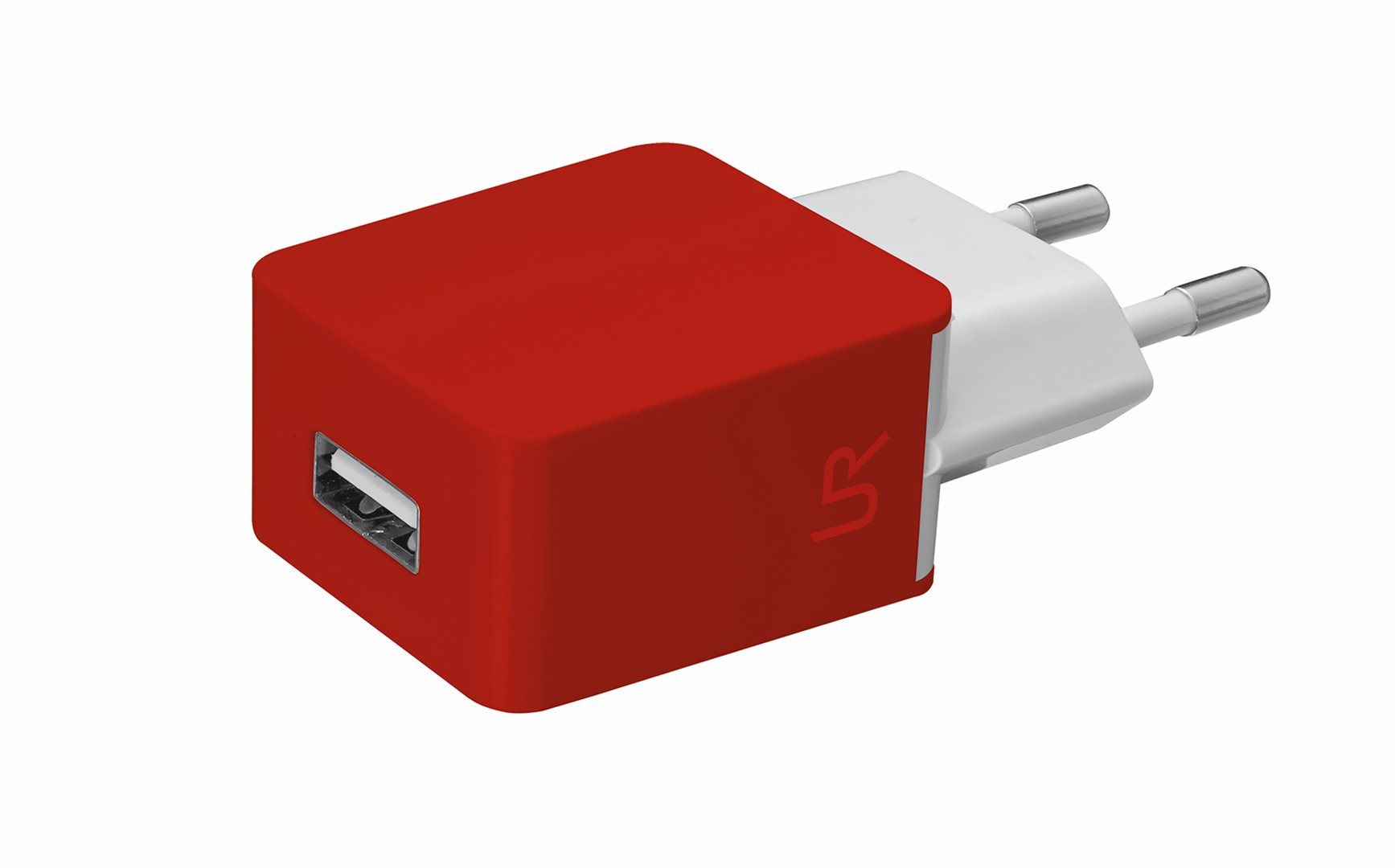 univerzální nabíječka TRUST s USB port, red