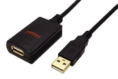 USB 2.0 aktivní prodlužovací adaptér, 5m, černý