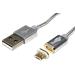 USB 2.0 kabel, USB A(M) - magnetický microUSB B(M), 1,2m