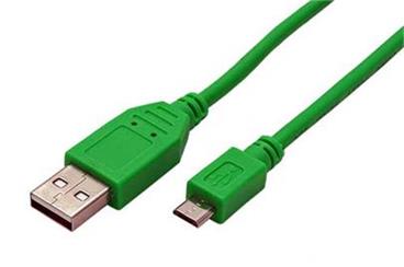 USB 2.0 kabel, USB A(M) - microUSB B(M), 1m, zelený