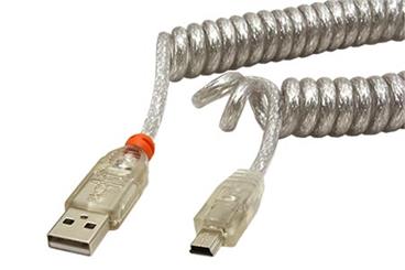 USB 2.0 kabel USB A(M) - mini USB 5pin (M), 2m, kroucený