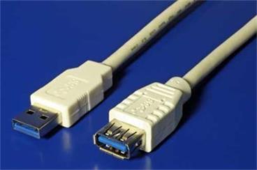 USB 3.0 SuperSpeed kabel prodlužovací, USB3.0 A(M) - USB3.0 A(F), 1,8m, bílý