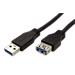 USB 3.0 SuperSpeed kabel prodlužovací, USB3.0 A(M) - USB3.0 A(F), 5m, černý