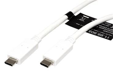 USB 3.1 Gen 2 kabel USB C(M) - USB C(M), PD 20V/5A, 1m, bílý