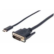 USB-C to DVI Adapter Cable, Converts a DP Alt Mode Signal to a DVI 1080p Output, 2 m (6 ft.), Black