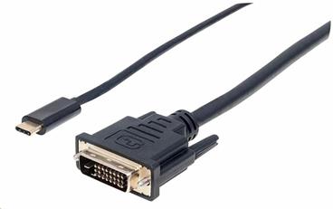 USB-C to DVI Adapter Cable, Converts a DP Alt Mode Signal to a DVI 1080p Output, 2 m (6 ft.), Black