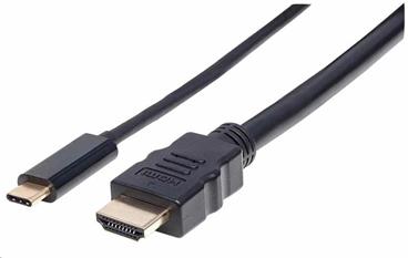 USB-C to HDMI Adapter Cable, Converts a DP Alt Mode Signal to an HDMI 4K Output, 2 m (6 ft.), Black
