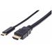 USB-C to HDMI Adapter Cable, Converts a DP Alt Mode Signal to an HDMI 4K Output, 2 m (6 ft.), Black