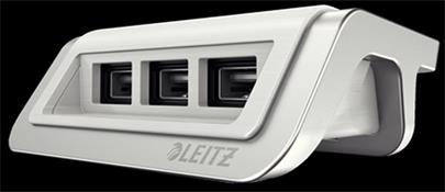 USB nabíječka Leitz Style se 3 porty, arktická bílá