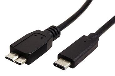 USB SuperSpeed 5Gbps kabel microUSB3.0 B(M) - USB C(M), 0,5m, černý