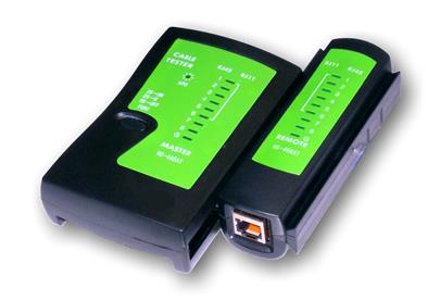 UTP kabel tester RJ11,RJ45-indikace LED diody,černá