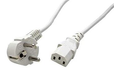 VALUE napájecí kabel 230V/ přípojný 10A/ přímý/ úhlový/ bílý/ 1,8m