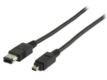 Valueline kabel FireWire/ 4-pin (M) - 6-pin (M)/ černý/ 2m