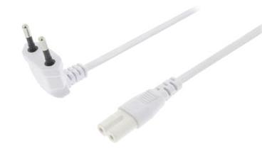 VALUELINE napájecí kabel EURO/ zástrčka (úhlová) - konektor IEC-320-C7 (přímý)/ bílý/ 2m