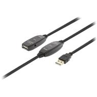 VALUELINE prodlužovací aktivní kabel USB 2.0/ zástrčka A - zásuvka A/ černý/ 25m