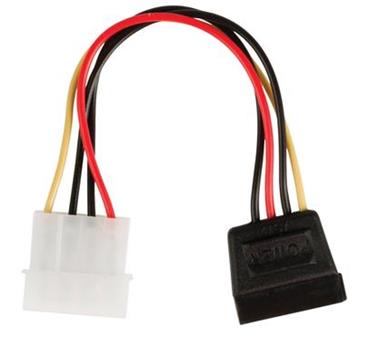 Valueline Redukční kabel interního napájení, 15-pinová zásuvka SATA - zástrčka Molex, 0,15m