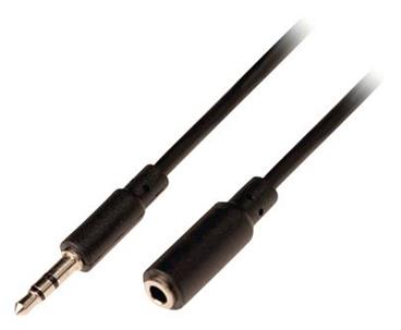 Valueline VLAP22050B10 - Stereo Audio Prodlužovací Kabel 3.5mm zástrčka - 3.5mm zásuvka 1.00 m, černá