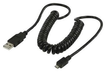 Valueline VLCP60540B20 - Kabel USB 2.0 A zástrčka - Micro B zástrčka Spirálový 2.00 m, černá