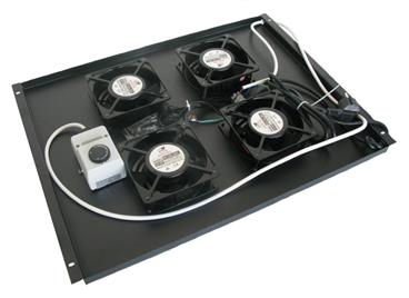 Ventilace pro stojanové rozvadeče hloubky 800mm, 4x ventilátor s termostatem