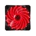 Ventilátor, červený, 15 led, svítící, 12 cm, Marvo
