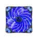 Ventilátor, modrý, 15 led, svítící, 12 cm, Marvo