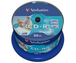 Verbatim CD-R 700MB 80min. 52x Crystal Printable WIDE, NON-ID, 50cake