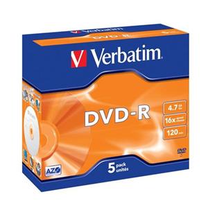 Verbatim DVD-R 4,7GB 16x Silver jewel box - 5ks