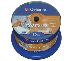 VERBATIM DVD-R(50-Pack)Spindle/Inkjet Printable/16x/4.7GB