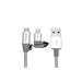 VERBATIM Lightning + Micro B USB Cable Sync & Charge 100cm (Silver), 2 in 1 cable