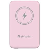 VERBATIM Powerbanka Charge 'n' Go, Magnetická, 10000 mAh, USB-C, Růžová