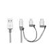 VERBATIM Type-C + Lightning + Mirco B USB Cable Sync & Charge 100cm (Silver), 3 in 1 cable