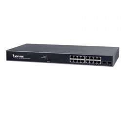 VIVOTEK switch 16x10/100/1000 s PoE (802.3af/at, PoE budget 250W, 30W per port), 2xSFP, VivoCam Management