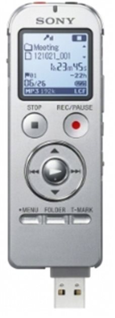 Voice Recorder 4GB MP3 PC Link Mem Silvr, Voice Recorder 4GB MP3 PC Link Mem Silvr