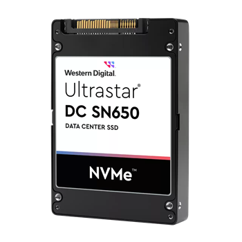WDC Ultrastar SN650 15,36TB NVMe4 U.3 (2,5"/15mm), PCI-E4g4, 970/109kIOPS, 6600/2800 MB/s, 1DWPD, ISE