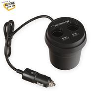 WE auto adaptér CUP 2+ 2x USB, 2xCS 5V 9.6A