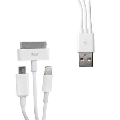 Whitenergy univerzální Kabel USB 2.0 přenos dat/nabíjení 20cm bílý