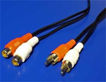Wiretek Kabel prodlužovací 2x cinch(M) - 2x cinch(F)/ 10m