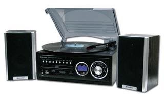 WOODEN HI-FI SYS WITH MINI TT-MP3 CD-ANALOGUE AM/FM RADIO-USB / ENCODING FROM CD