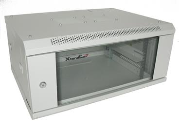 XtendLan 4U/600x450,na zeď, jednodílný, skleněné dveře, šedý
