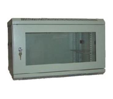 XtendLan 6U/600x450,na zeď, jednodílný, rozložený, skleněné dveře, šedý