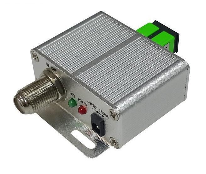 XtendLan Optický CATV přijímač, 40-860MHz, SC/APC, F male, 1100-1600nm, 83dBuV@-1dBm, malý rozměr, 9V DC