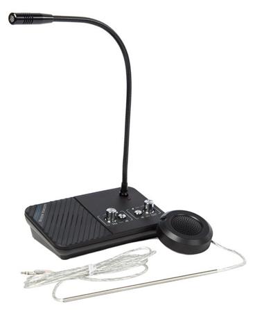 XtendLan XL-PMAVE350 přepážkový mikrofon, samostatné tlačítko MUTE a regulace hlasitosti pro každý z mikrofonů