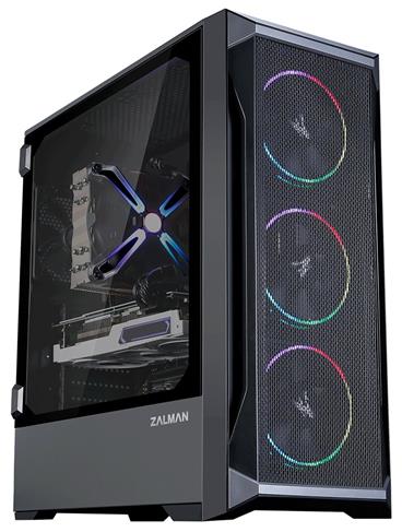 Zalman case miditower Z8 MS, bez zdroje, ATX, 3x 120mm ARGB ventilátor, 2x USB 3.0, 1x USB 2.0, průhledná bočnice, černá