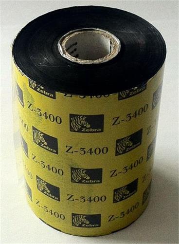 Zebra Wax/Resin Ribbon, 156mmx450m, 3400; High Performance, 25mm core, 6/box