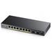 Zyxel GS1100-10HP, 10-port Desktop Gigabit Ethernet switch: 8x Gigabit metal + 2x SFP, 802.3az (Green), PoE 802.3at(High