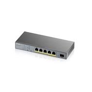 Zyxel GS1350-6HP, 6 Port managed CCTV PoE switch, long range, 60W, 802.3BT (1 year NCC Pro pack license bundled)