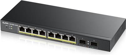Zyxel GS1900-10HP, 10-port Desktop Gigabit Web Smart switch: 8x Gigabit metal + 2x SFP, IPv6, 802.3az (Green), PoE 802.3