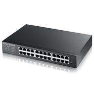 Zyxel GS1900-24E 24-port Desktop Gigabit Web Smart switch: 24x Gigabit metal, IPv6, 802.3az (Green), fanless, rack kit