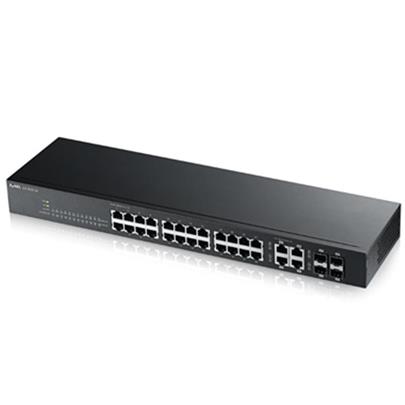 Zyxel GS1920-24v2, 28 Port Smart Managed Switch 24x Gigabit Copper and 4x Gigabit dual pers., hybrid mode, standalone or