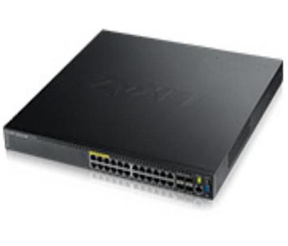 ZyXEL GS3700-24HP, 28-port Datacenter Gigabit switch, L2/3, 24x Gigabit metal + 4x Gigabit open SFP, Full L2+ features +